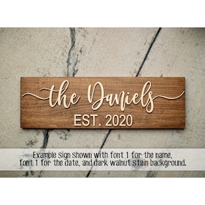 Last Name Sign - Family Name Sign - Wood Name Sign - Custom Name Sign - Last Name Wood Sign - Last Name Plank Sign - Established Sign