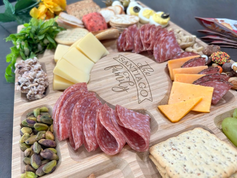 Charcuterie Board | Tapas Cutting Board | Serving Tray | Wedding Gift for them | Closing Gift for Couple | Last Name | Family Name 7113