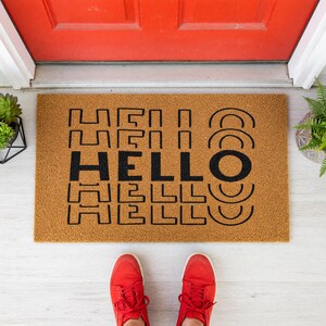 Hello Welcome Mat Entry Rug Outdoor Mat Gift 1826