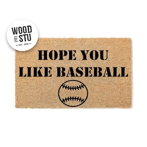 Hope You Like Baseball Doormat | Funny Door Mat | Welcome Mat | Sports Door Mat | Housewarming Gift | Home Decor | Sports Gift 4112stk