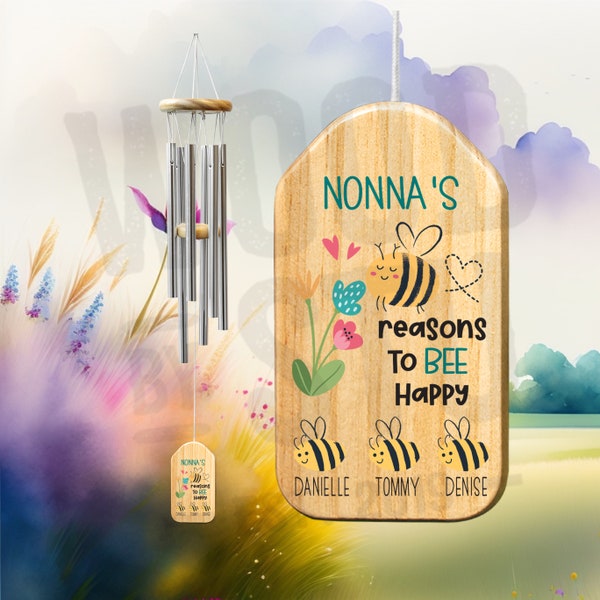 Gift for Nonna | Personalized Wind Chimes | Nonna Gift | Mothers Day | Mother's Day Gift | Personalized Gift | Grandparent's Day Gift