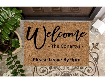 Custom Doormat No Place Like Home Leave by 9 Housewarming Gift Personalized Doormat Closing Gift Welcome Mat Front Door Mat Engagement 1042