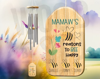 Gift for Mamaw | Personalized Wind Chimes | Mamaw Gift | Mothers Day | Mother's Day Gift | Personalized Gift | Grandparent's Day Gift