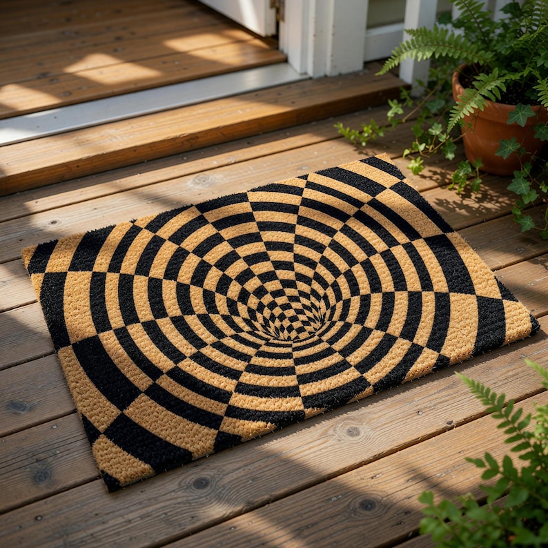 Optical Illusion Doormat, 3D Illusion Mat, Natural Coir Mat, Welcome Non Slip Doormat, Entryway Funny Housewarming Gift, Doormats