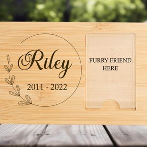 Pet Memorial Photo Frame for Dog or Cat, Personalized Sympathy Keepsake Loss of Furry Friend