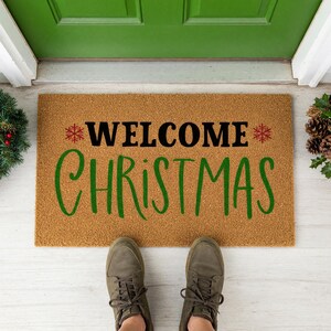 Christmas Welcome Mat, Christmas Doormat, Holiday Welcome Mat, Winter Doormat, Front Porch Decor, Holiday Door Gift, Doormats image 7