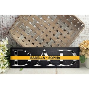 Regalo del Día del Padre - Letrero patriótico para papá - Despachador del 911 - Letrero para papá - Regalo para papá - Regalo del Día del Padre - Despachador Línea Amarilla Delgada 7269