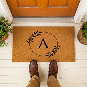A Monogram Doormat - Housewarming Gift - Homeowner Welcome Mat