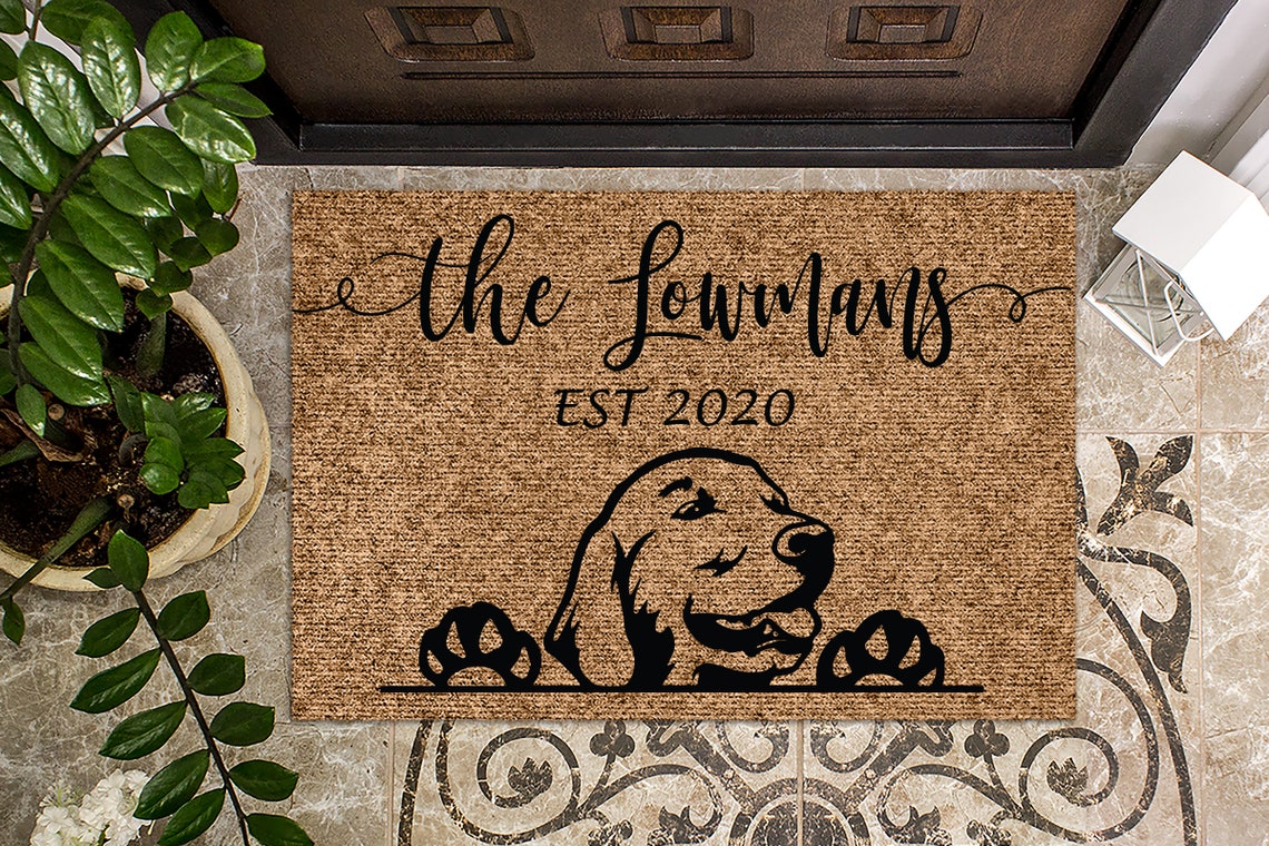 Golden Retriever Personalized Doormat.