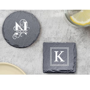 Personalized Slate Coasters | Wedding Gift | Housewarming Party | Wedding Favor | New Home Gift | Engagement Gift | Custom Closing Gift