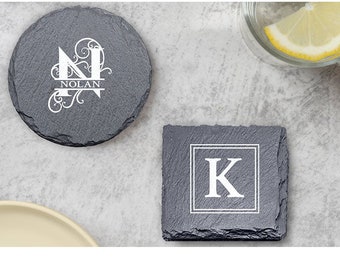 Personalized Slate Coasters | Wedding Gift | Housewarming Party | Wedding Favor | New Home Gift | Engagement Gift | Custom Closing Gift