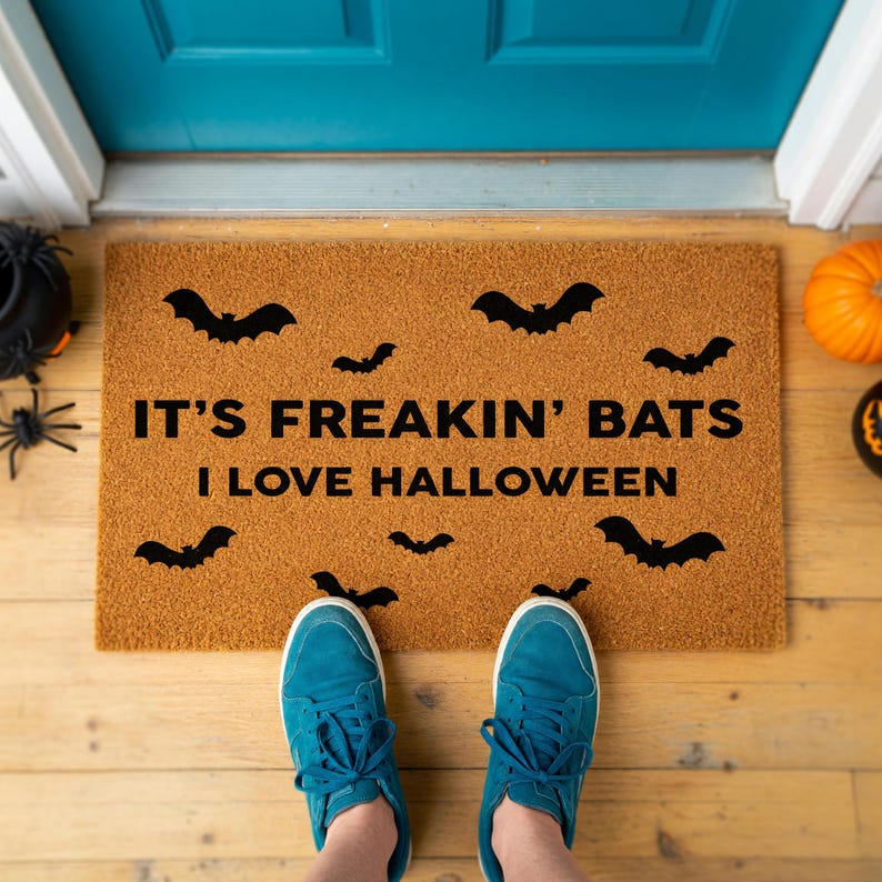 It’s Freakin’ Bats I Love Halloween Doormat Welcome Mat 1497