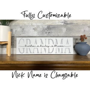 Grandma Sign - Mother&#39;s Day Gift for Grandma - Personalized Mothers Day Gift - Farmhouse Grandma Sign - Grandma Gift - Grandparents Day 7122