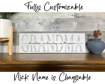 Grandma Sign | Mother's Day Gift for Grandma | Personalized Mothers Day Gift | Farmhouse Grandma Sign | Grandma Gift | Grandparents Day