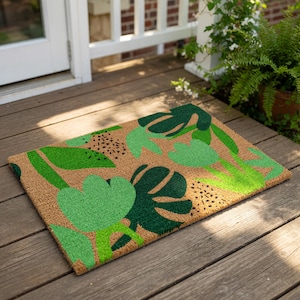 Botanical Doormat, Floral Doormat, Coir Welcome Mat, Front Door Mat, Housewarming Gift, New Home Gift, Abstract Rug, Doormats