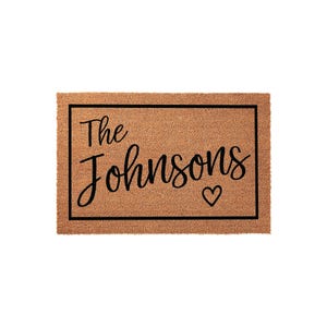 Personalized Family Doormat, Custom Welcome Mat, Housewarming Gift, Family Name Mat, New Home Gift, Coir Door Custom Entry Rug