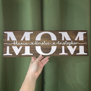 Personalized Mothers Day Gift Mothers Day Gift Mom Sign Gift for Mom Rustic Sign for Mom Family Sign Gift Idea Mother's Day image 3