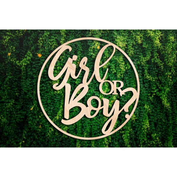 Boy or Girl Wood Cutout | Baby Shower | Baby Announcements | Photo Prop Baby Photoshoot Gift | Pregnancy Announcement | Gender Reveal Party