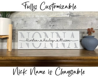 Nonna Sign | Mother's Day Gift for Nonna | Personalized Mothers Day Gift | Farmhouse Nonna Sign | Nonna Gift | Grandparents Day