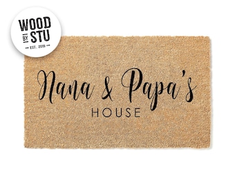 Custom Doormat Personalized Gift Grandparent&#39;s Day Gift for Grandparents - Nana and Papa&#39;s House - Grandpa Grandma Nanny Nana Granny 1430