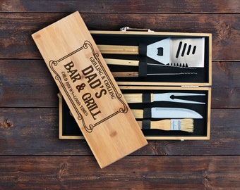 Personalized BBQ Grill Set – Custom Engraved Gift for Him 7399