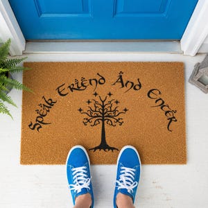 Speak Friend And Enter Doormat Tree Emblem Fantasy Mat 1425