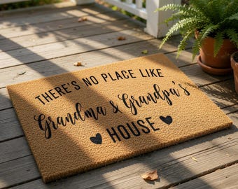 Grandma And Grandpa Doormat, Personalized Welcome Mat, Housewarming Gift, Custom Grandparents Gift, Mothers Day Present, Door Mat