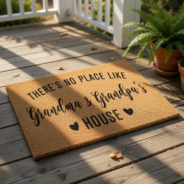 Grandma And Grandpa Doormat, Personalized Welcome Mat, Housewarming Gift, Custom Grandparents Gift, Mothers Day Present, Door Mat