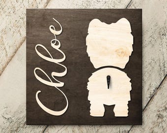 Personalized Pomeranian Dog Leash Holder, Custom Pet Name Sign for Lovers, Birthday Gift