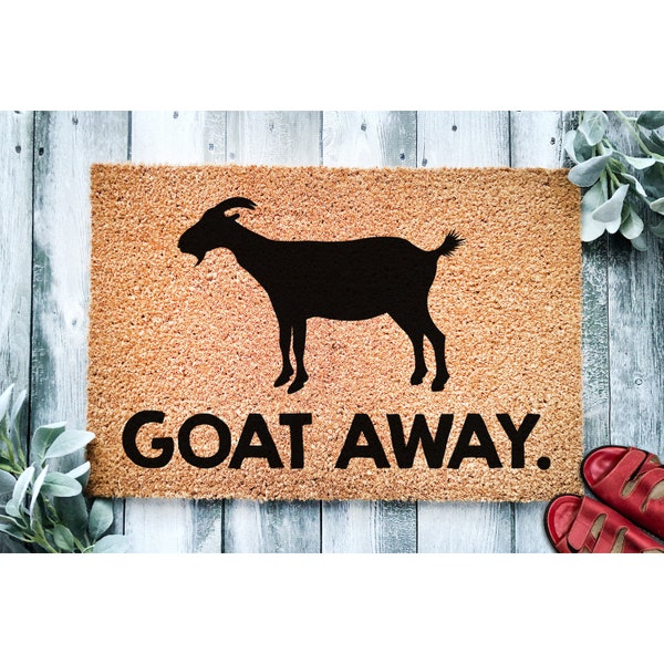 Doormat Goat Away Funny Goat Doormat Go Away | Funny Farm Doormat Welcome Mat Funny Door Mat | Funny Gift | Home Doormat Housewarming 1434**