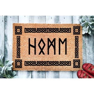 Doormat Home Runic Alphabet | Viking Norse Doormat | Home Doormat | Welcome Doormat | Viking Doormat | Porch Mat | Housewarming Gift 1918**