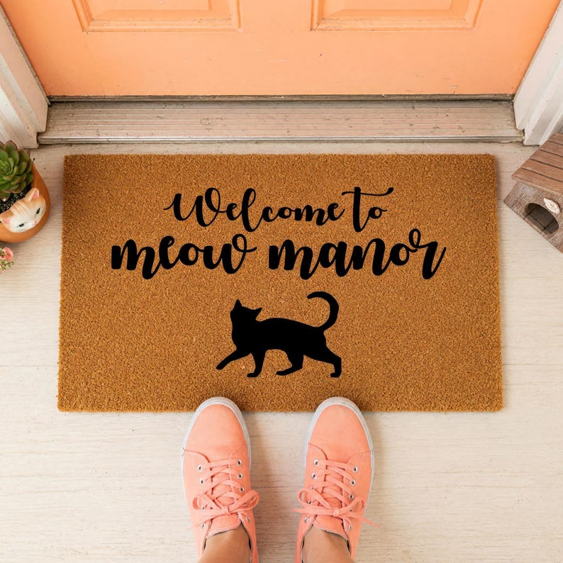 Welcome To Meow Manor Cat Welcome Mat Door Mat 1427