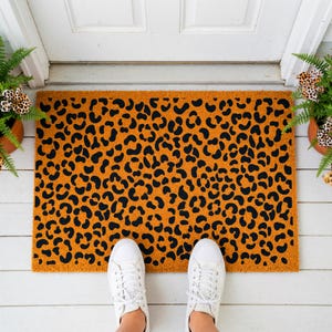 Leopard Print Doormat - Housewarming Gift - Animal Pattern Welcome Mat