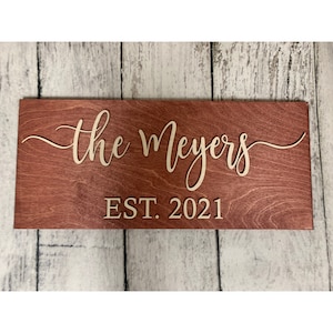 Custom Wood Sign - Established Sign - Personalized Wedding Gift - Wedding Sign - 3D Sign - Family Name Sign - Last Name Sign - Bride Gift