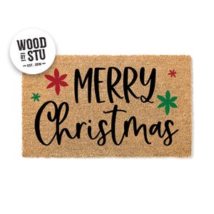 Doormat Merry Christmas - Christmas Doormat - Winter Decoration - Welcome Mat - Holiday Doormat - Winter Decor - Christmas Gift 1575**