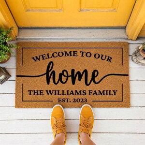 Welcome to Our Home, Custom Family Name Doormat, Housewarming Gift ...