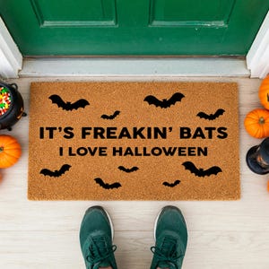 It's Freakin' Bats I Love Halloween Doormat - Welcome Mat Gift bild 8