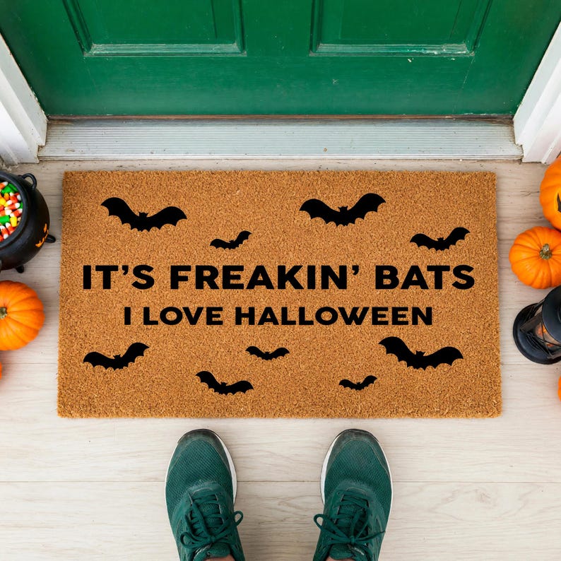 It's Freakin' Bats I Love Halloween Doormat - Welcome Mat Gift bild 8