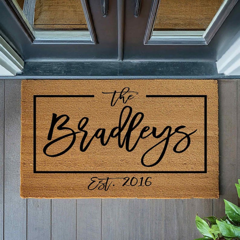 Last Name Monogram Doormat