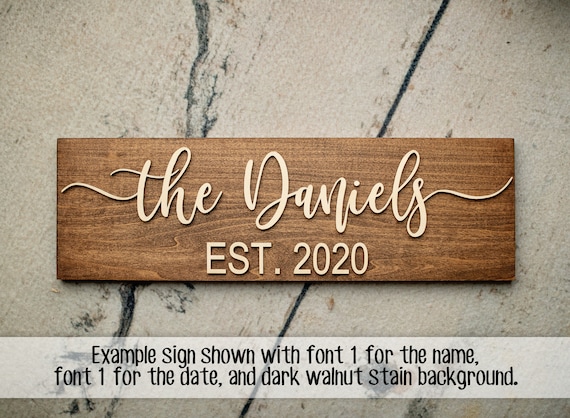 Last name wooden signs deals
