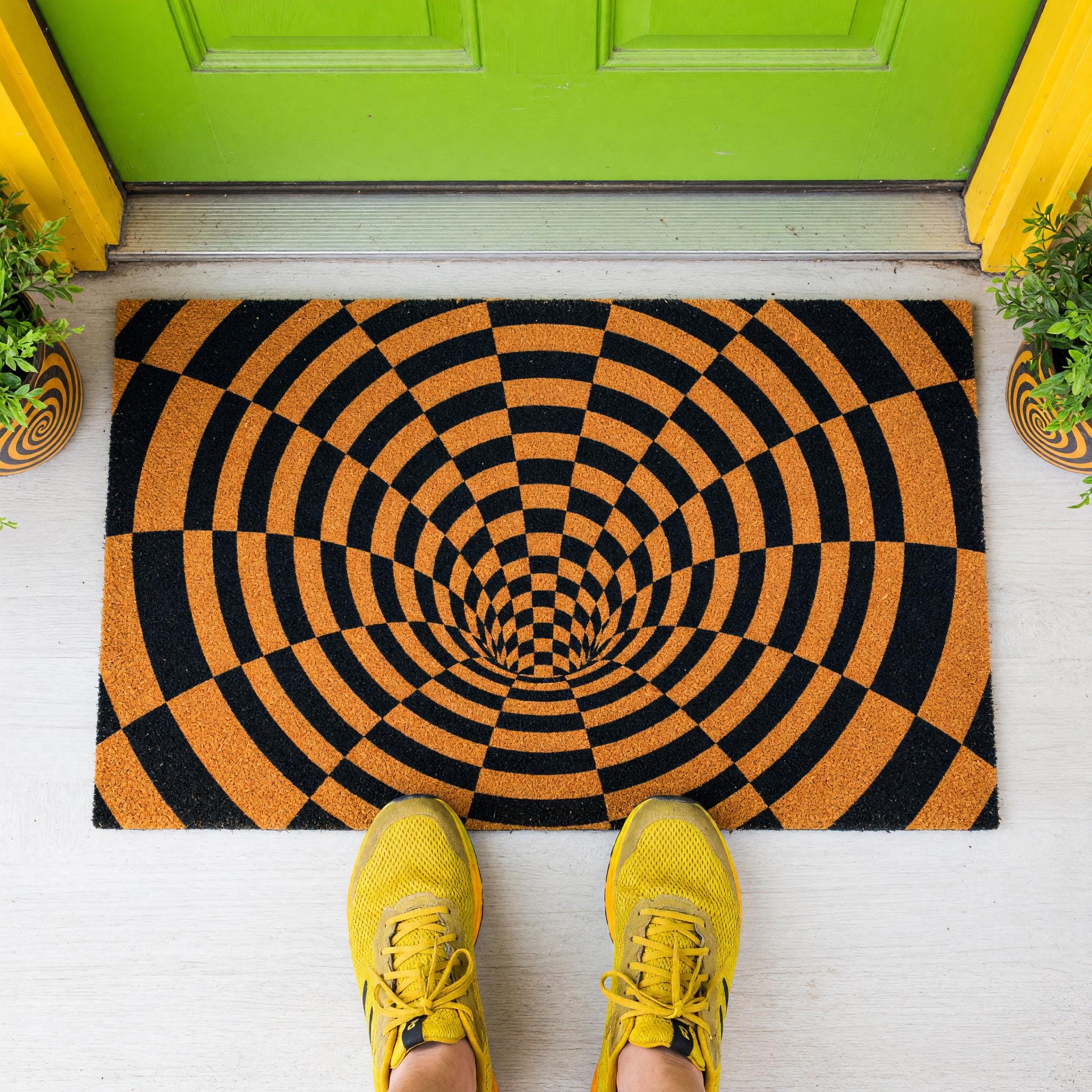 Optical Illusion Doormat, 3D Illusion Mat, Natural Coir Mat