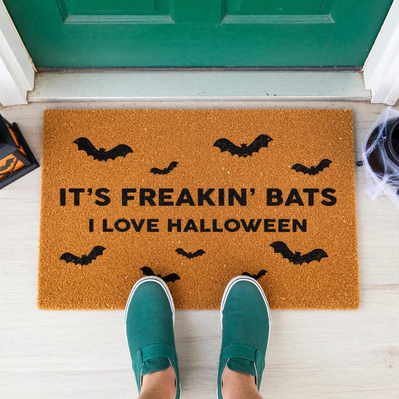 It’s Freakin’ Bats I Love Halloween Doormat Welcome Mat 1497