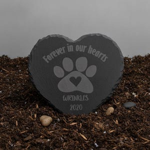 Pet Memorial Stone, Pet Loss Gift, Custom Memorial, Dog Cat Heart Slate Plaque, Sympathy Gift, Keepsake image 12