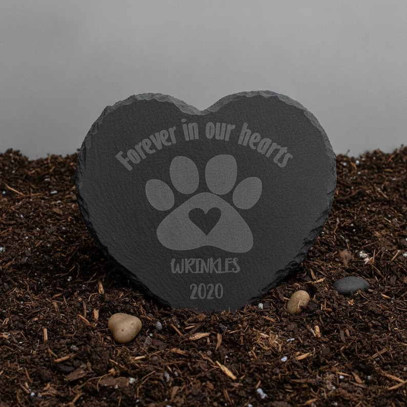 Pet Memorial Stone, Pet Loss Gift, Custom Memorial, Dog Cat Heart Slate Plaque, Sympathy Gift, Keepsake image 12