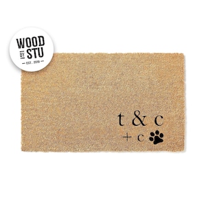 Pet Paw Letter Custom Doormat | Welcome Mat | Custom Door Mat | Housewarming Gift | Wedding Family Home Decor | Personalized Gift 1951