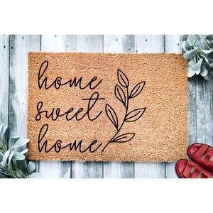 Doormat Home Sweet Home  | Housewarming Gift | Wedding Gift | Farmhouse Doormat | Closing Gift | Welcome Doormat | Front Door Mat 1734**