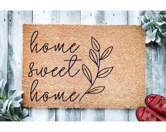 Doormat Home Sweet Home  | Housewarming Gift | Wedding Gift | Farmhouse Doormat | Closing Gift | Welcome Doormat | Front Door Mat 1734**