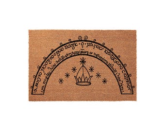 Funny Doormat, Elvish Speak Friend And Enter, Tengwar Durin Aran Moria Pedo Mellon A Minno, Welcome Mat, Door Mat