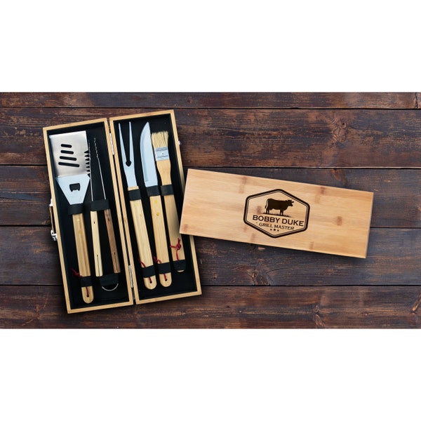 Grillmaster Gift | BBQ Grilling Tools | BBQ Set | Personalized Grilling | Spatula | Burger Flipper | Gift for Grill | Gift for Him | Man
