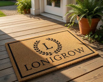 Personalized Monogram Doormat, Custom Family Name Welcome Mat, Initial Door Mat, Housewarming Gift, Wedding Gift, New Home Decor Item